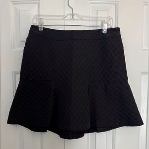 Worthington Black Textured Trumpet Mini Skirt, Size 8, EUC